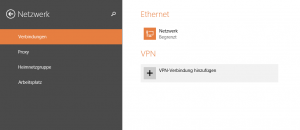 Screenshot - Hinzufügen einer VPN-Verbindung unter Windows 8.1